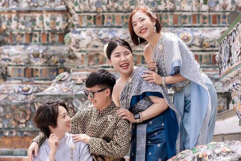 Choose Thai Dress with Photographer option for authentic Traditional Thai Costume experience with 20 picture delivered to you online by professional photographer