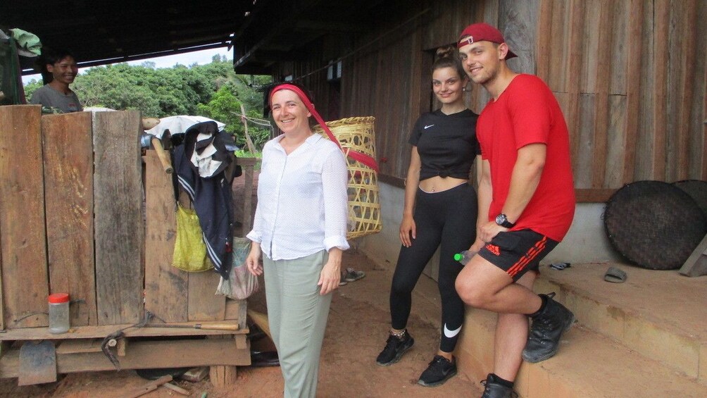 Tourists visiting Karen Village, Thailand