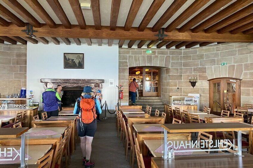 Famous fireplace in the Eagle's Nest