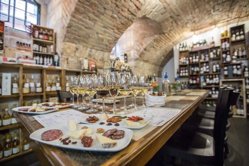 Enjoy the rustic cellar setting