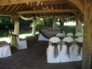 Outdoor banquet area