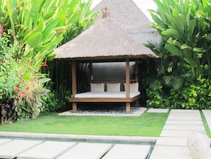 Outdoor banquet area