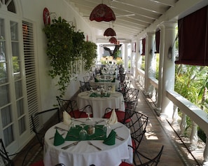 Outdoor banquet area