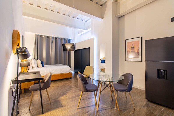Comfort meets convenience in this lounge.


