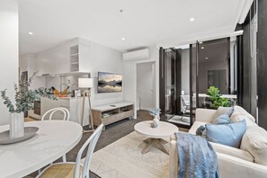 Sink into plush comfort in our lounge area—your ultimate relaxation zone, day or night