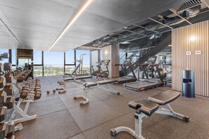 Stay active and energized in our well-equipped on-site gym. Sweeping city views make your workout sessions a visual delight