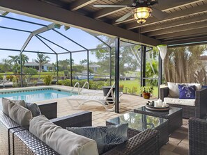 Lounge area in the screen outside patio
