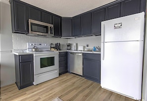 The kitchen comes fully-equipped so you can whip up delicious home-cooked meals!