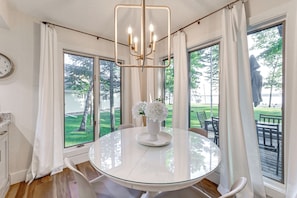 Dining Area | Dishes & Flatware Provided | Lake Views