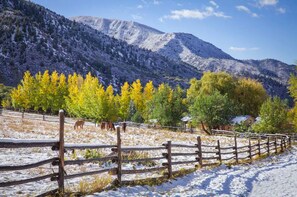 The view South to the Bunkhouse after an early Fall snow storm.