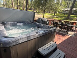 Enjoy the hot tub under the stars.