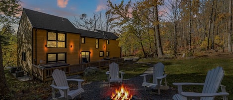 Twilight Photo of Our Beautiful Vacation Home: Where Tranquility Meets Elegance.