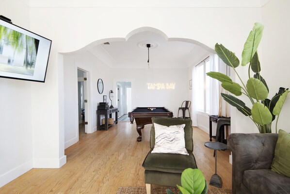 Living Room and Game Room View