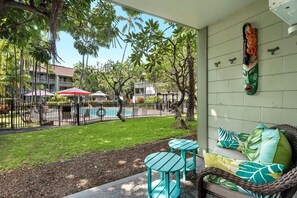 View to the pool from the lanai.