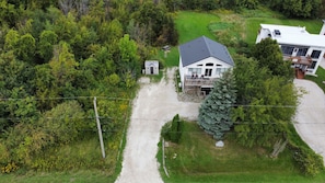 Photo of the chalet taken from up high and across the street from the property