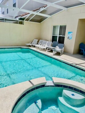 Good sized sun deck with plenty of furniture 
