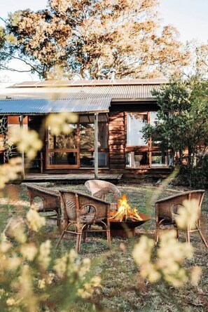 Stay warm while enjoying an alfresco glass of wine around the fire pit.
