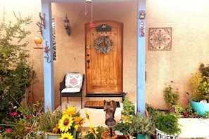 Hobbit like front door at our Cliff View Hacienda.