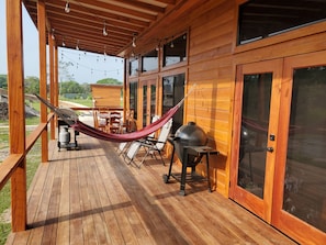 Deck with hammock and BBQ grill