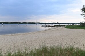 Private sandy association beach on Cotuit Bay