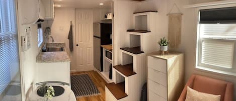 Kitchenette, Stairs and Dining area