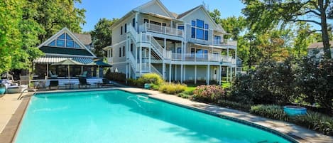 View of main house and pool house (pool closed Oct-May)