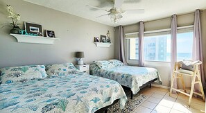 Bedroom with 2 queen beds.