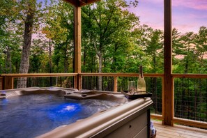 Relax in the hot-tub after a long day in Great Smoky Mountain National Park!