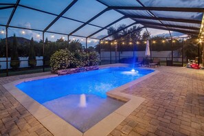 Pool changes colors.