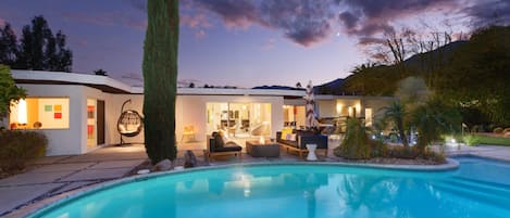 Night view from the pool cabana