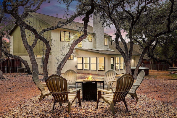 Bring wood and gather with friends around the crackling fire pit, where stories and cherished memories come to life.