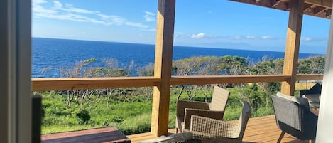 Typical view of the Caribbean sea off the 300 square foot deck.  