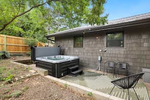 Relax in the inviting hot tub!