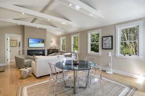 View of dining area and living room