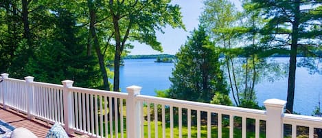 Expansive deck overlooking Georges Pond (Lake)