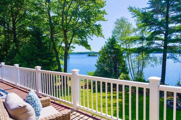 Expansive deck overlooking Georges Pond (Lake)