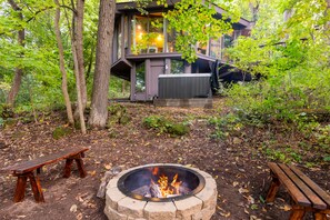 Fire pit with wood included