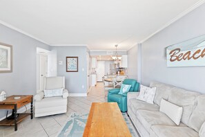 Living room and kitchen