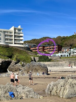 Rotherslade Beach View apartment, as seen from the beach