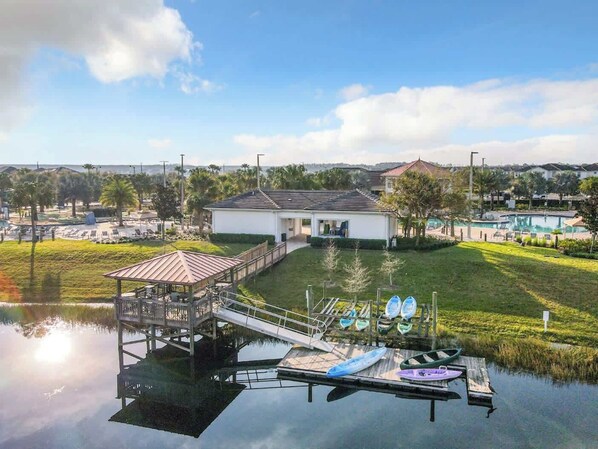 Dock with Kayak and Canoe Rentals at the Hideaway Club