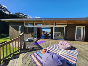 Deck between main house and tiny house