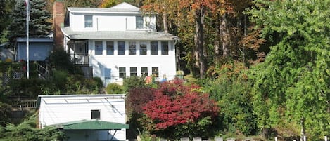 View of house and docks from the lake