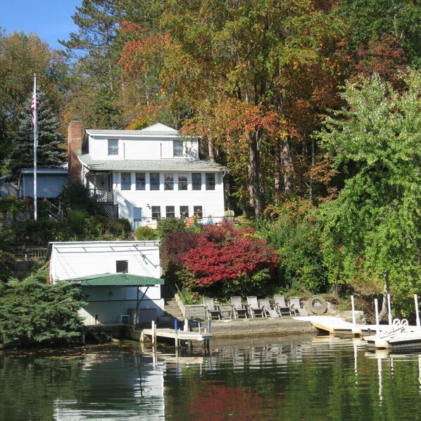 View of house and docks from the lake