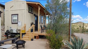 Front of home, deck and lounge area