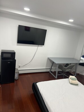 The view of the room once you walk in. 