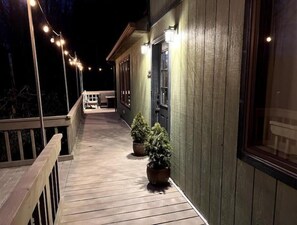 The front entrance and the wrap around deck.