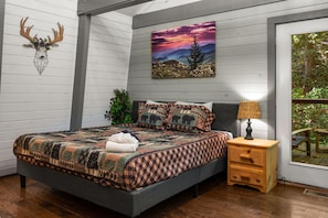 2nd floor master with king bed, private master bathroom and private deck