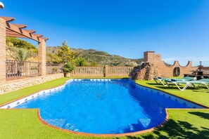 Private pool and terrace with sea views