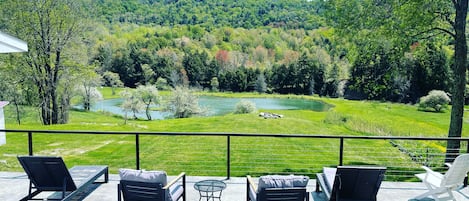 View from the Huge stamped concrete patio. 