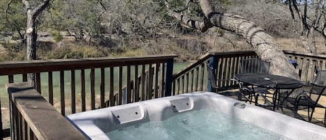 A bubbling and soothing hot tub, and a knockout Hill Country view! This is an incredible spot to watch wildlife and stargaze, too.